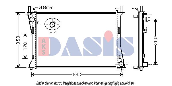 AKS DASIS radiatorius, variklio aušinimas 090076N